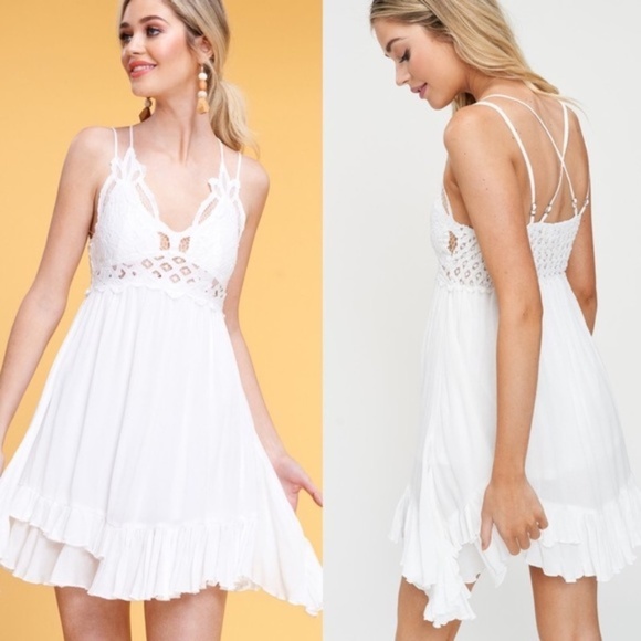 💥🔥CLEARANCE SALE🌟⚡️BOHO Crochet Lace Trim Slip Dress 👗🌞 - Picture 2 of 3